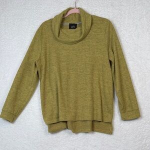 W5 Women's Chartreuse Green Cowl Neck Sweater XL